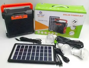 Portable Solar Power Kit With 3 LED Bulbs & USB Charging