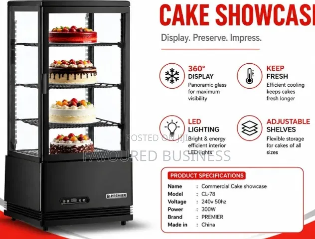 Flexible Storage All Cake Decor / Top Efficiency Cooling Cake Showcase