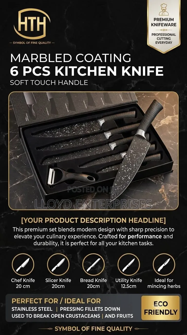 7 Pieces Professional Chef's Knife Set With Magnetic Box