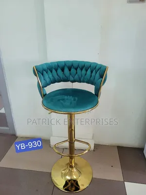 This One Black Bar Stool With Unique Woven Backrest