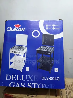 Olelon OLS-004Q 4 Burner Deluxe Gas Stove With Shelves