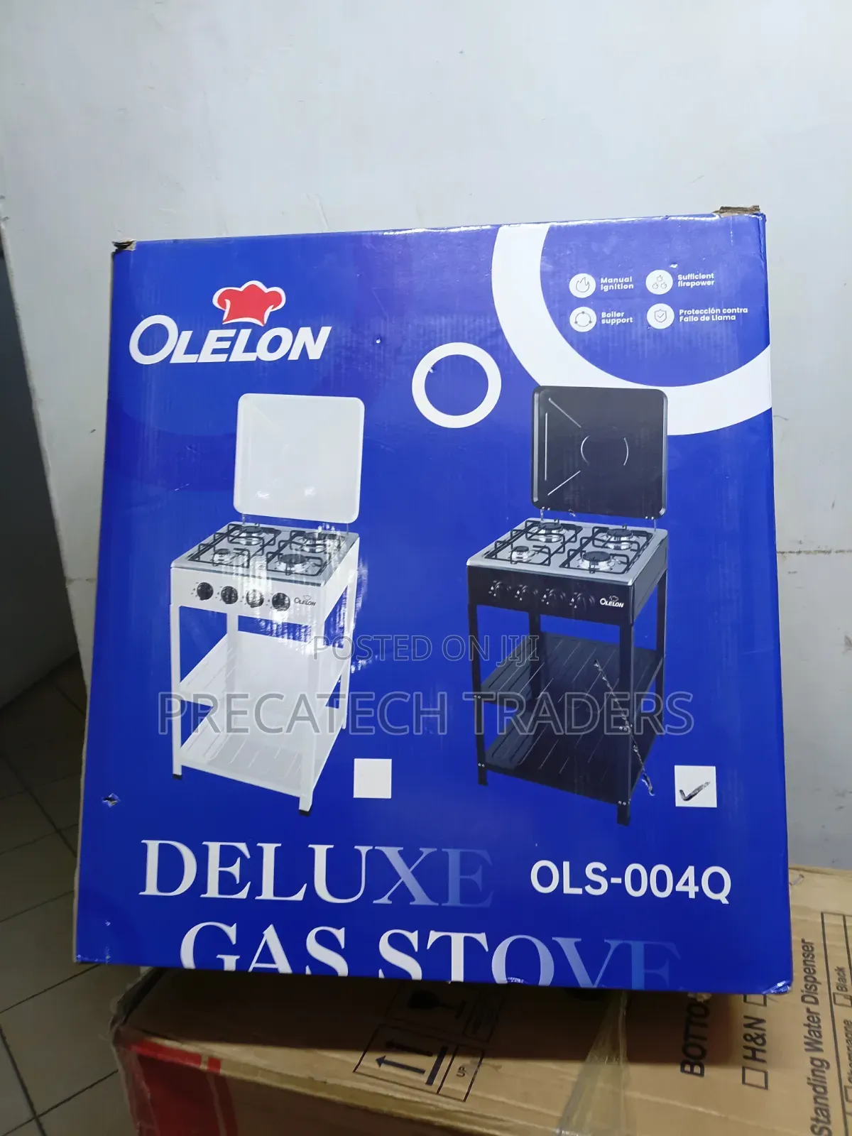 Olelon Deluxe 4 Burner Gas Cooker With Shelf