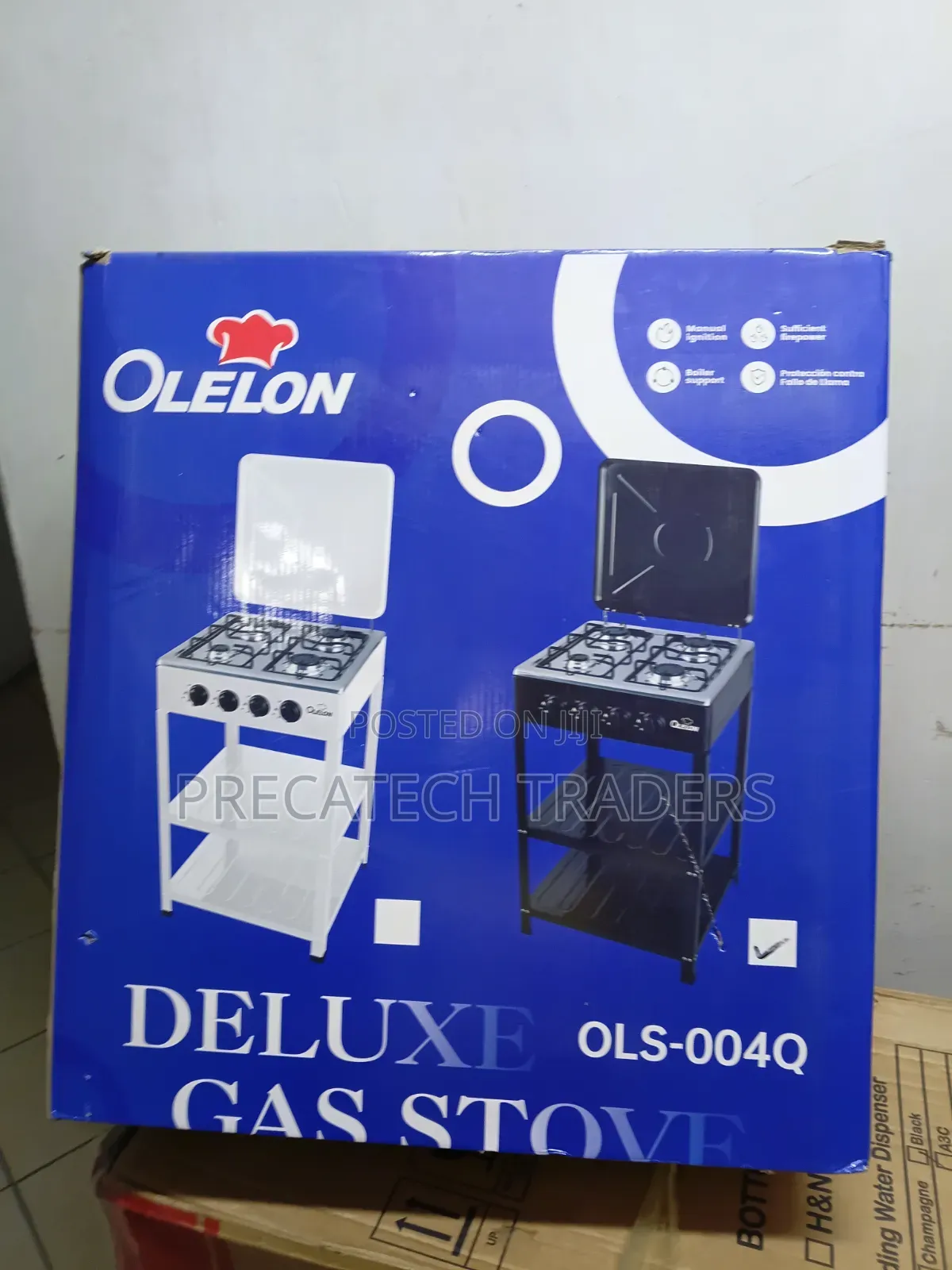 Olelon Deluxe 4 Burner Gas Cooker With Shelf