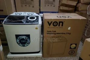 Von 11kgs Twin Tub Washing Machine -White At