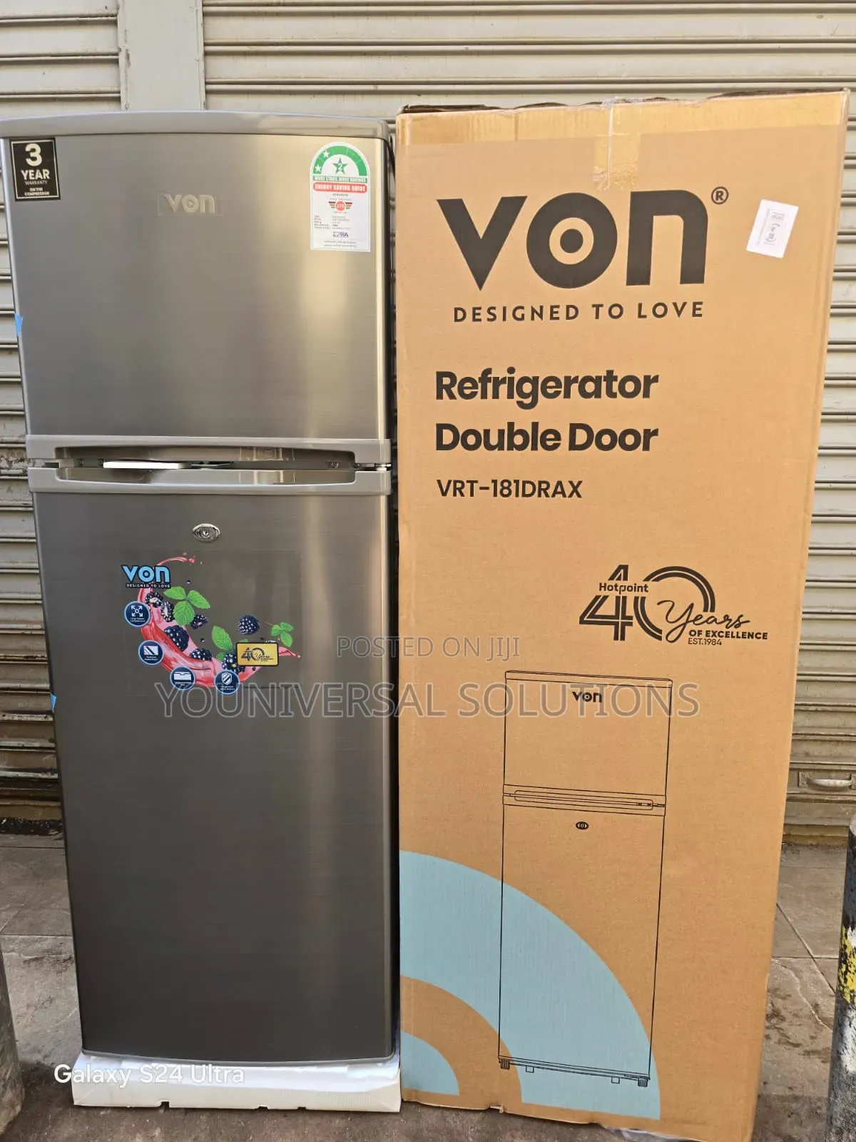Von 2 Door Fridge 181Litres Refrigerator