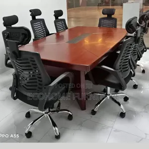 Boardroom Table. 8 Seater Mahogany Finish MDF