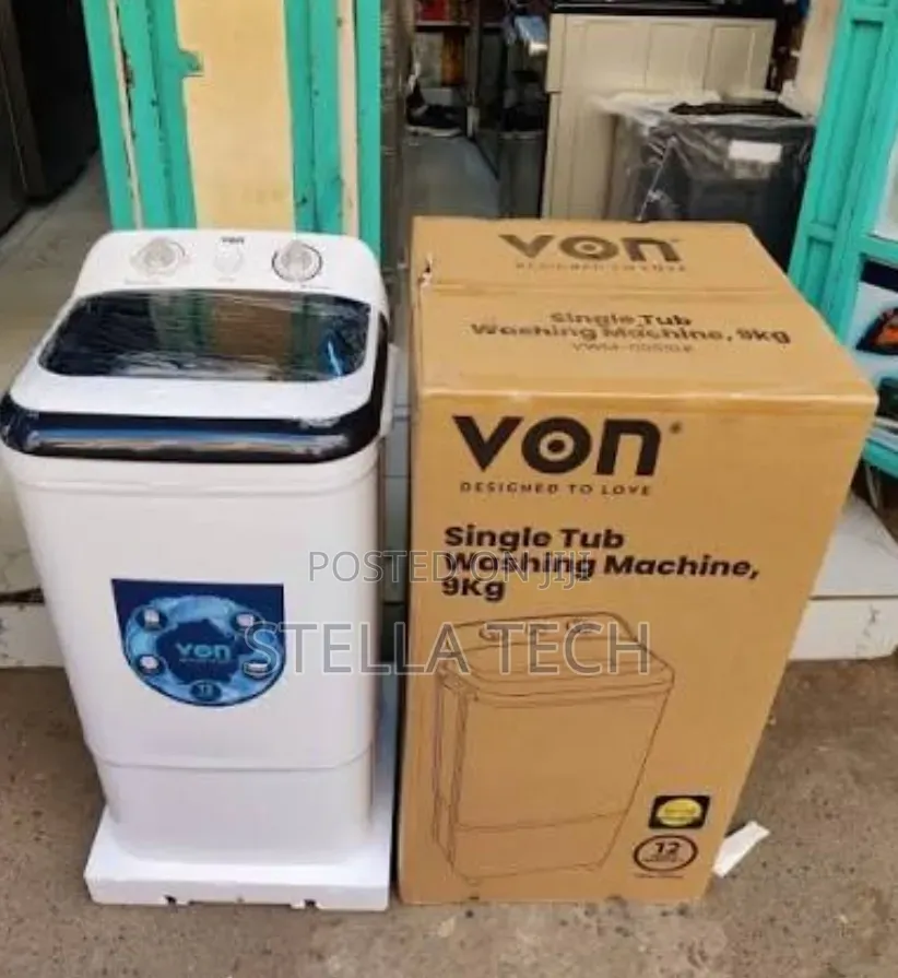 Von Single Tub 9kgs Washing Machine