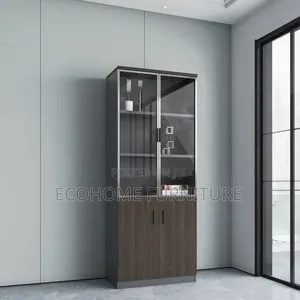 Cabinet. Half Glass Wooden Cabinet