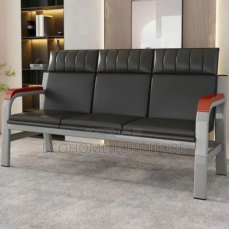 Visitor Chair. Black 5 Seater Visitor Chair