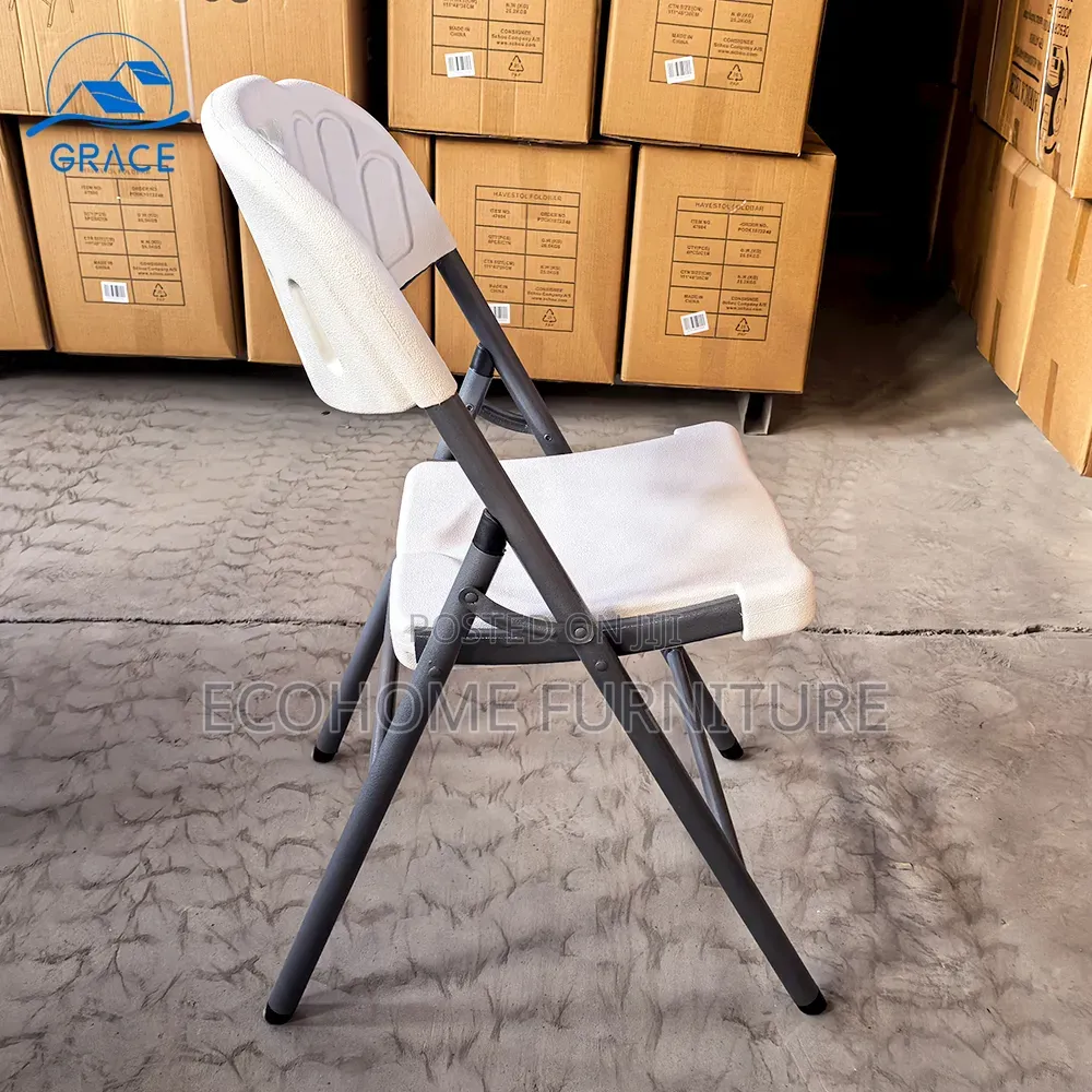 Foldable Chairs. Affordable and Storage. White in Color