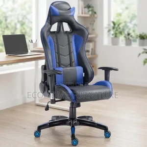 Gaming Chair Blue. High Back Adjustable Height, Reclining 145°