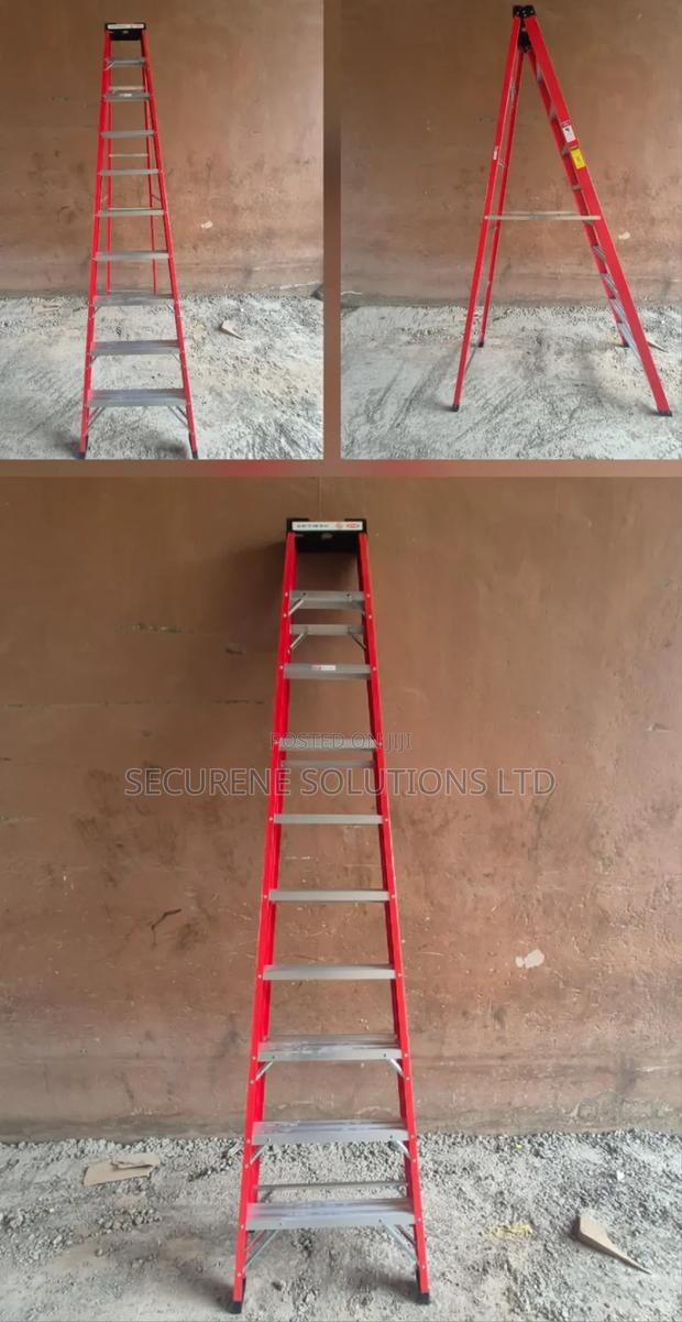 10-Step Heavy-Duty Fiberglass Single-Sided a-Frame Ladder - thumbnail 2