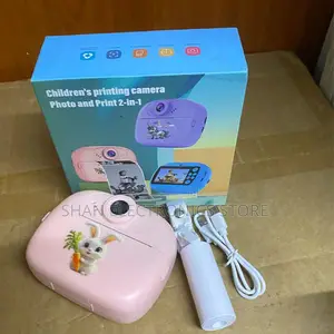 Instant Cam Front Rear Dual Selfie Kids Camera With 1080P Videos, Pink