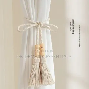 Curtain Tieback With Wooden Beads and Elegant Tassels