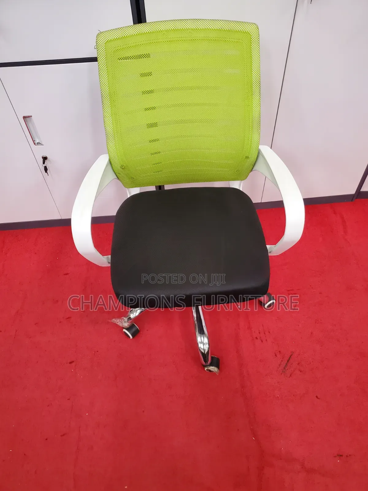 Lime Green Striped Office Chair