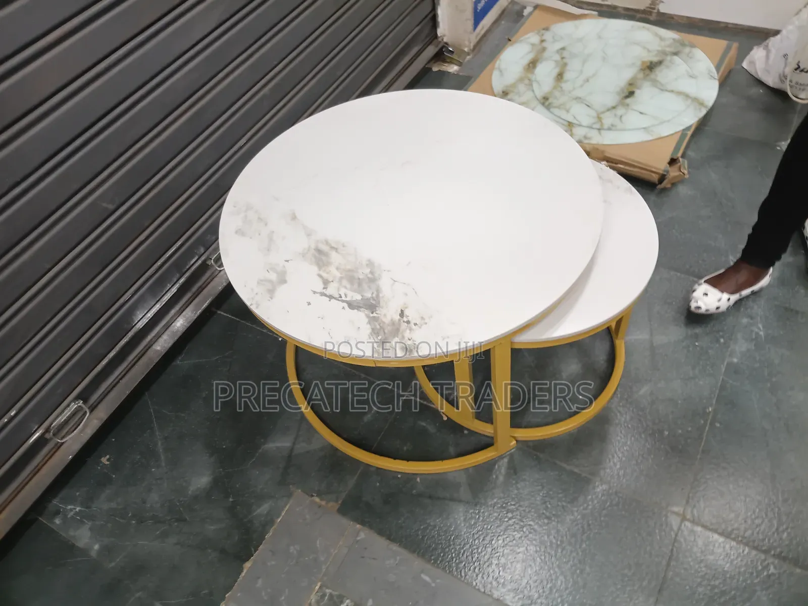 Modern Pure Marble Round Nesting Tables
