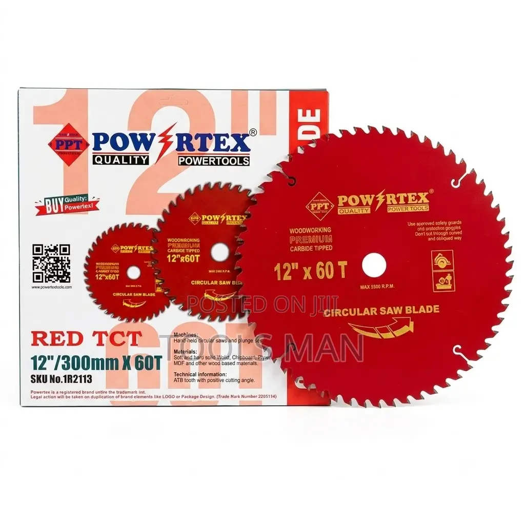 12 Inch TCT Saw Blade Powertex 60T Red Wood Cutting Disc