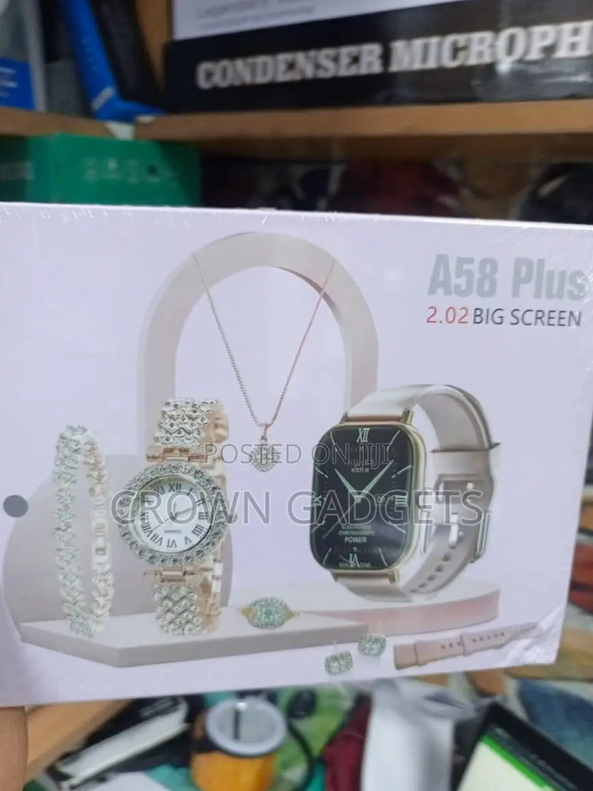 A58 Plus Bluetooth Smartwatch With Necklace Bracelet Set