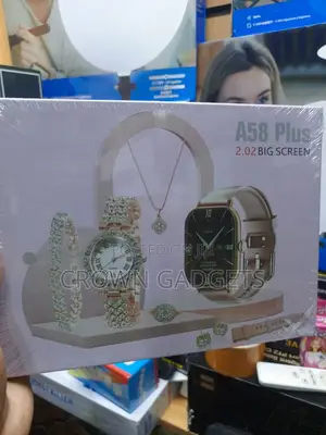 A58 Plus Bluetooth Smartwatch With Necklace Bracelet Set