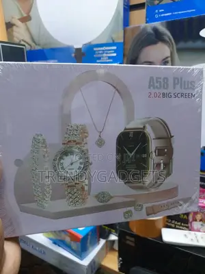 A58 Plus Bluetooth Smartwatch With Necklace Bracelet Set