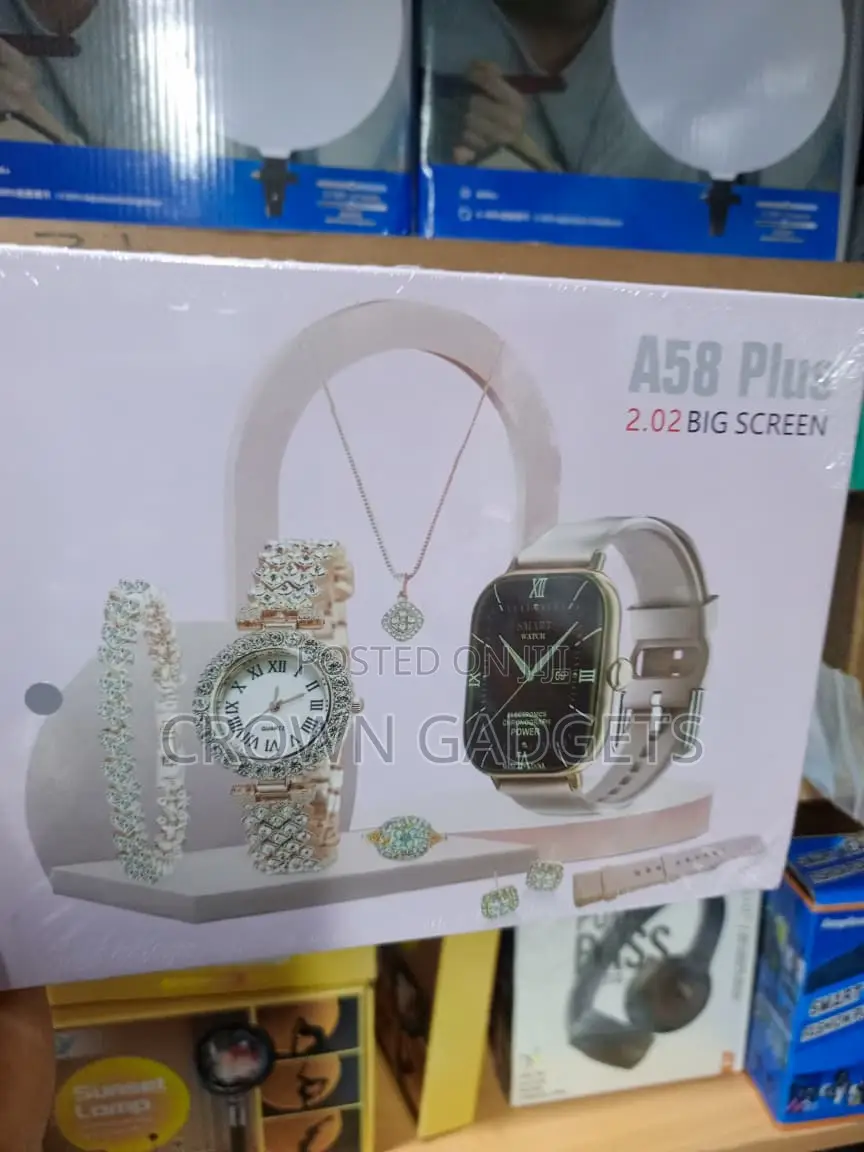 Women's A58 Plus Smartwatch Gift Box With Gold Jewelry