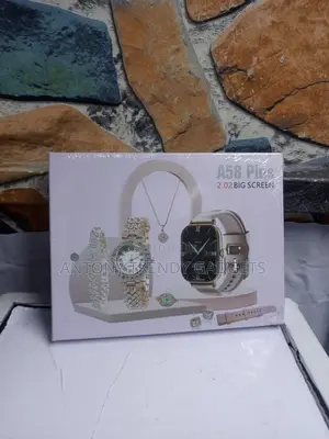 A58 Plus Bluetooth Calling Smartwatch With Jewelry Set