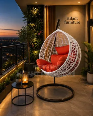 White Rattan Hammock Balcony Swing Chair