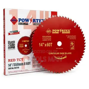 14 Inch TCT Saw Blade Powertex 60T Red Wood Cutting Disc.