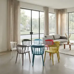 Dining Chairs; Mid Back Plastic Home Outdoor Flex Chairs