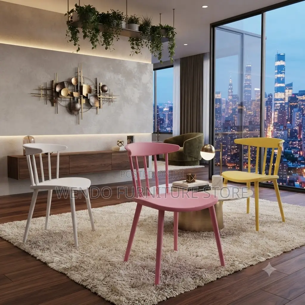 Dining Chairs; Mid Back Plastic Home Outdoor Flex Chairs
