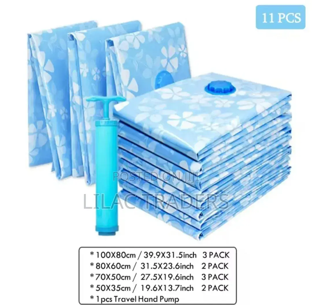 11pcs Vacuum Compression Storage Bags With Pump _ Lyn