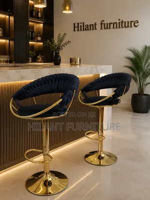 Black Velvet Adjustable Height Counter Stool