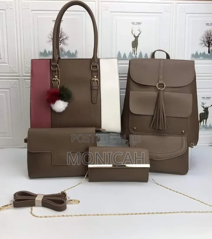 5 in 1 Women Handbag - Tote + Backpack + Crossbody + Clutch + Purse