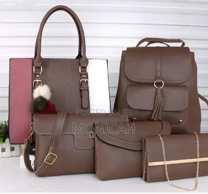 5 in 1 Women Handbag - Tote + Backpack + Crossbody + Clutch + Purse
