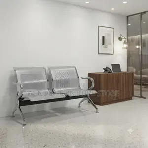 Office Bench; Two Seaters Metallic Front View Bench