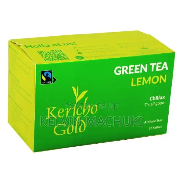 Kericho Gold Green Tea Lemon - 25 Tea Bags ,"Chillax, T's All Good!"