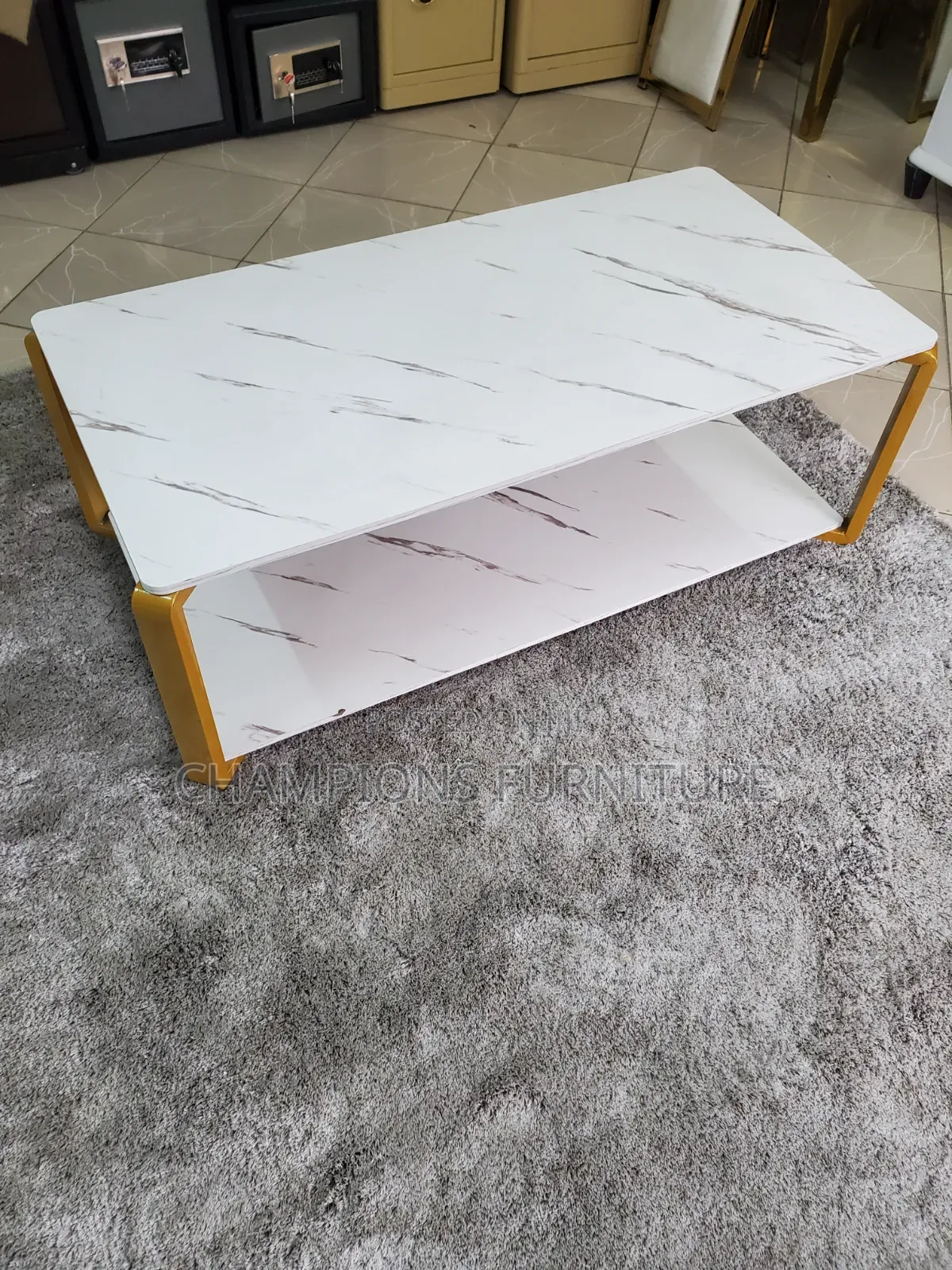 White Marble Two Tier Coffee Table