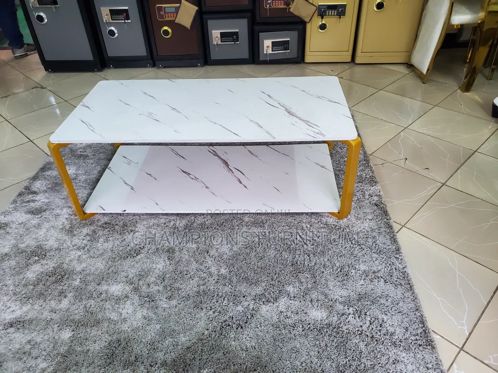 White Marble Two Tier Coffee Table