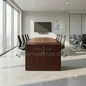 Office Cabinet; Brown- Colored Office Credenza Cabinet