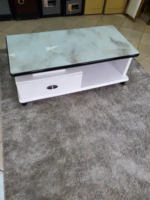 White and Green Marble Top Coffee Table