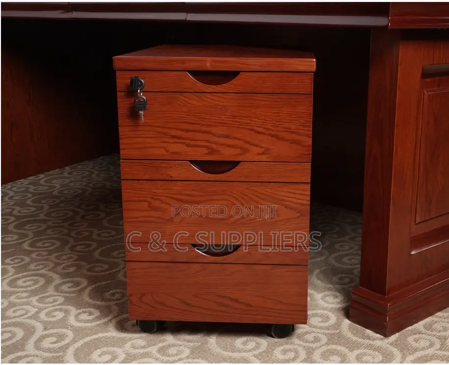 Mahogany L-Shaped Boss Table-1400mm