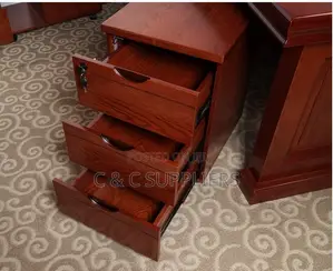 Mahogany L-Shaped Boss Table-1400mm