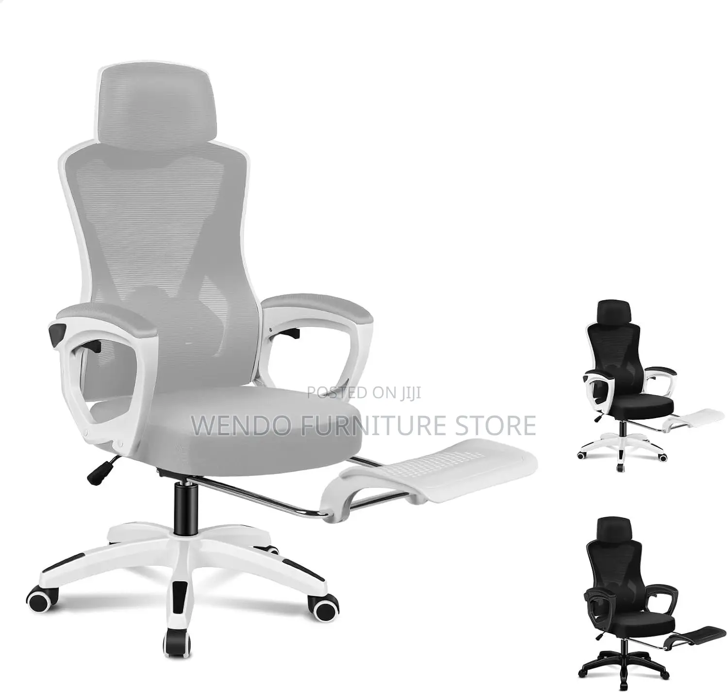 Office Chairs; High White Orthopedic With Footrest