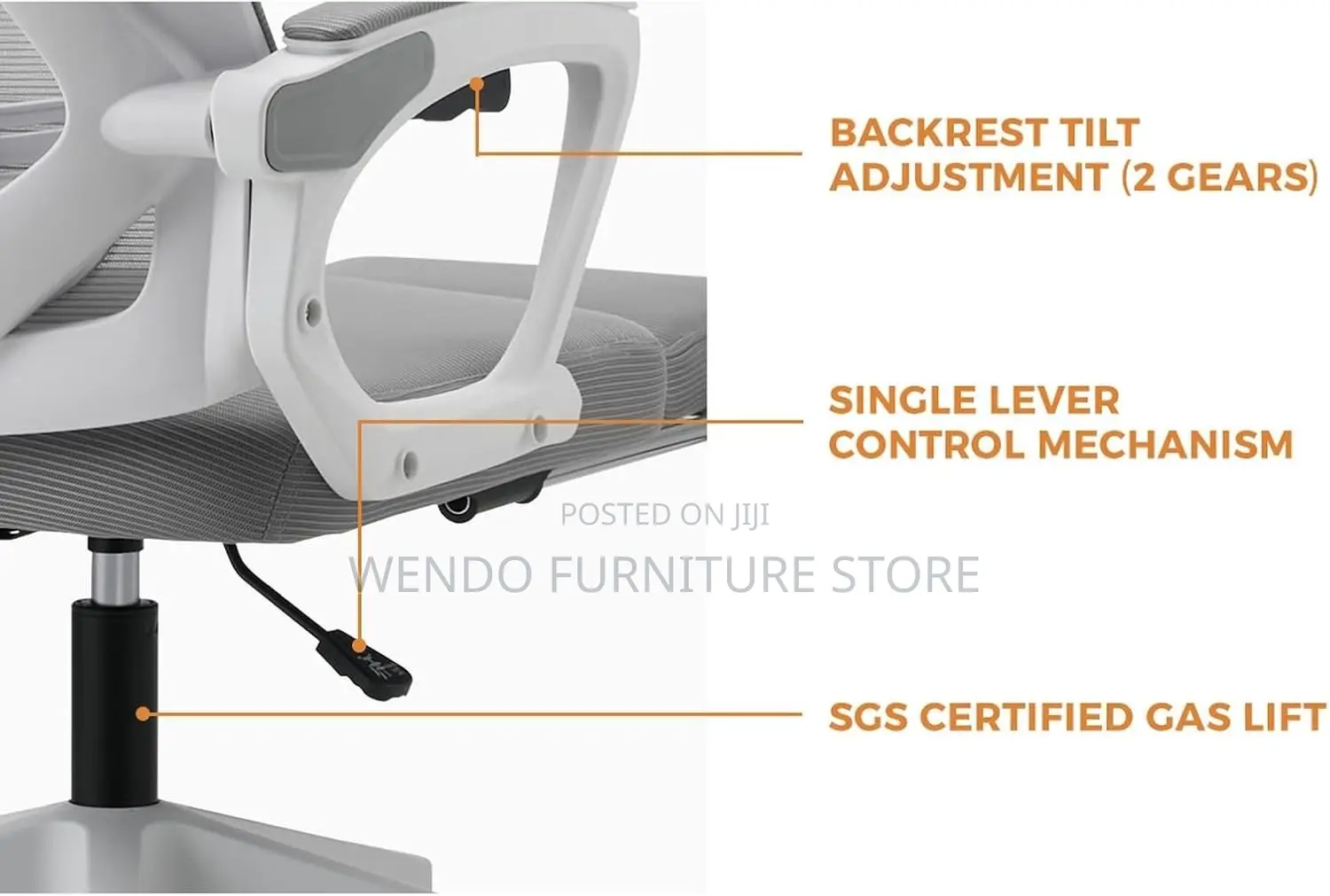 Office Chairs; High White Orthopedic With Footrest