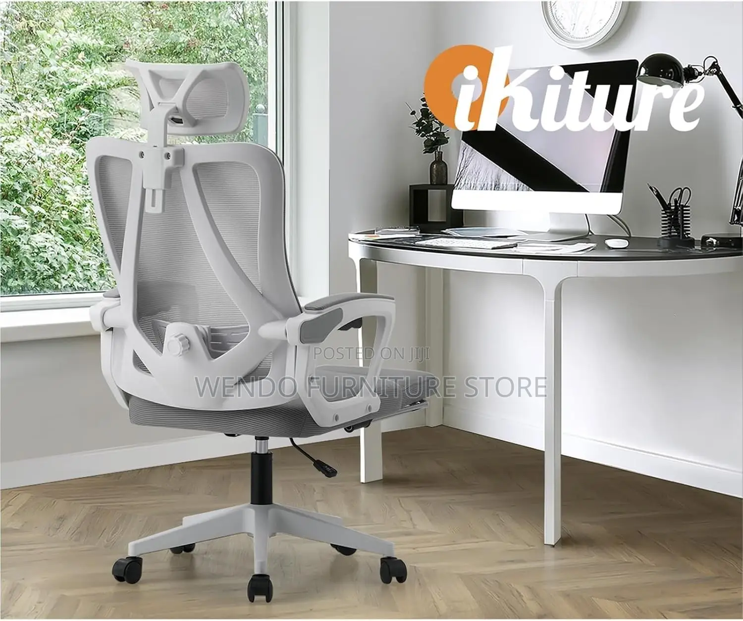 Office Chairs; High White Orthopedic With Footrest