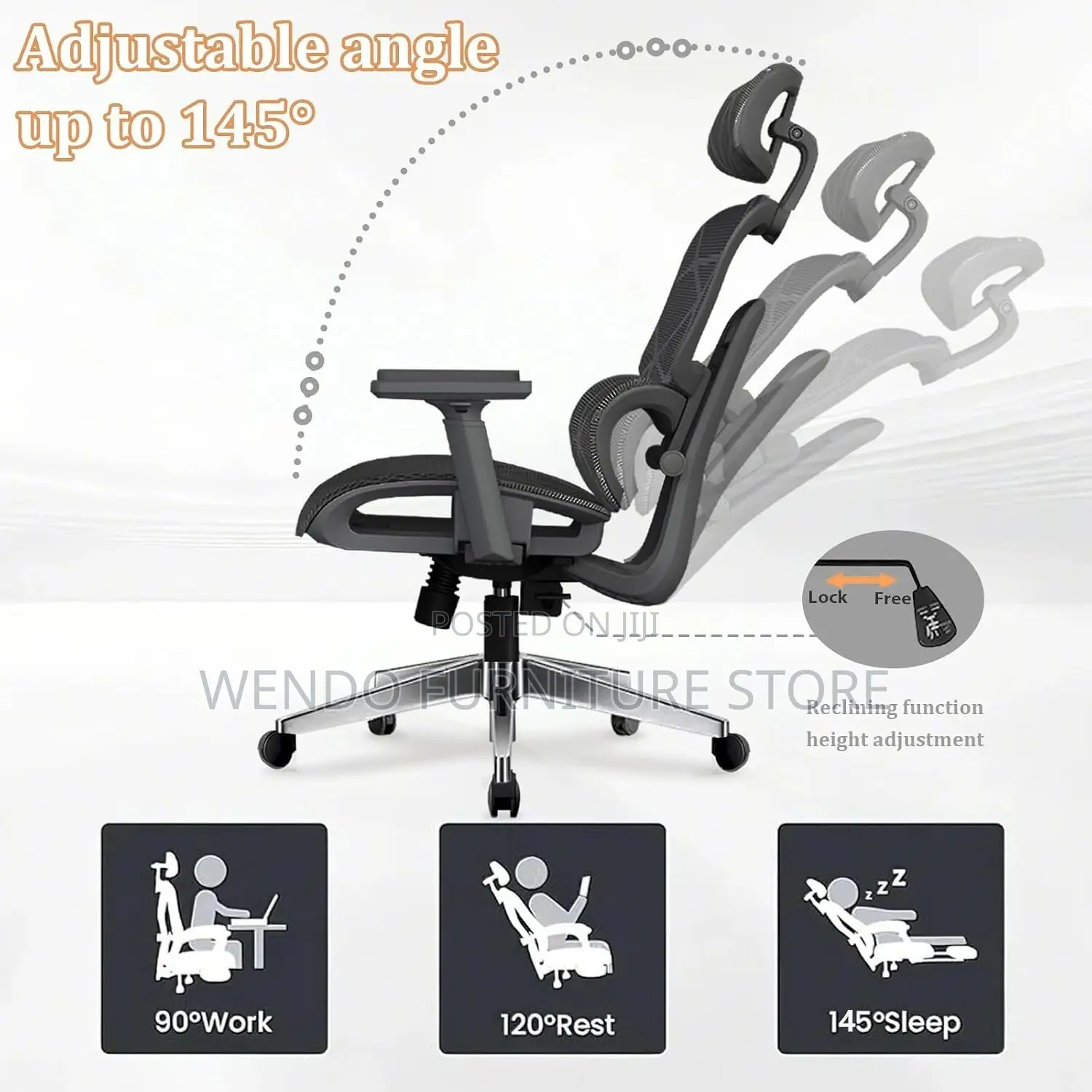 Office Chairs; Executive Orthopedic High Back Office Chairs