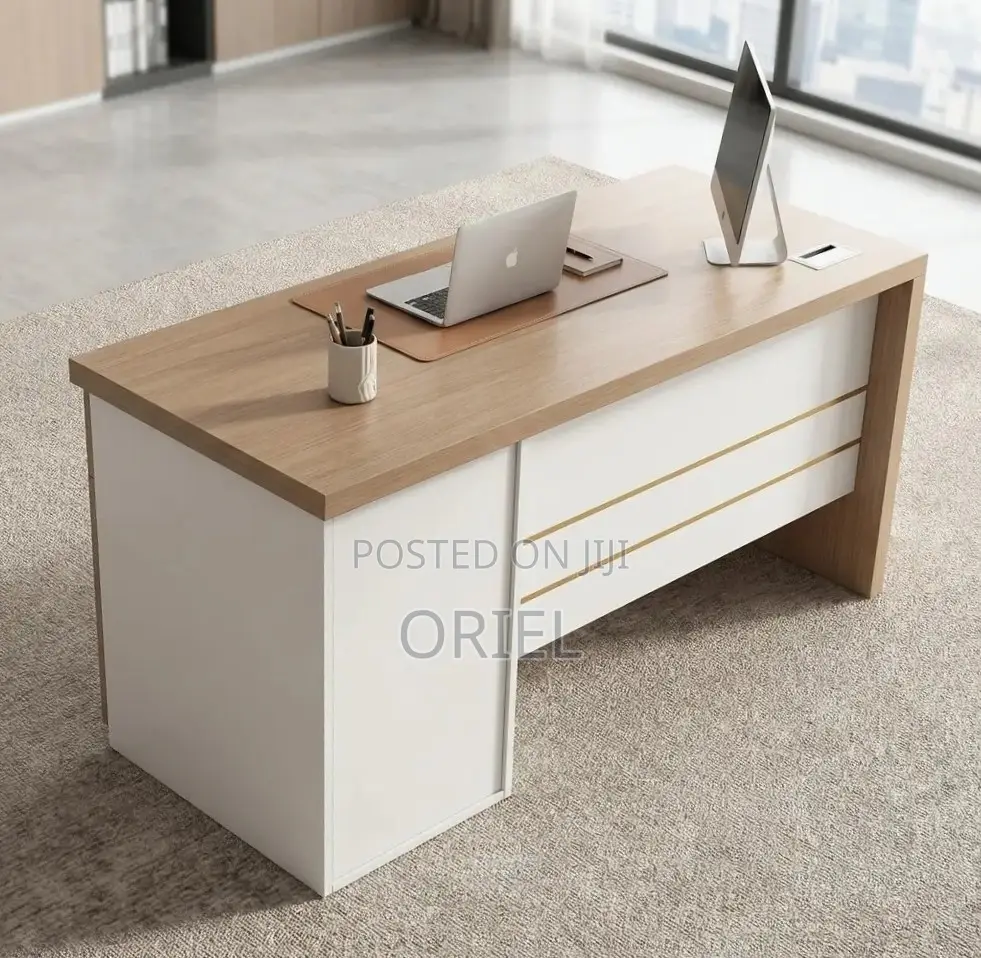 Office Desk : 1.4M Modern Office Desk With Storage