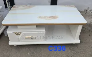 Modern Luxury Coffee Table With Storage Marble-Top Finish