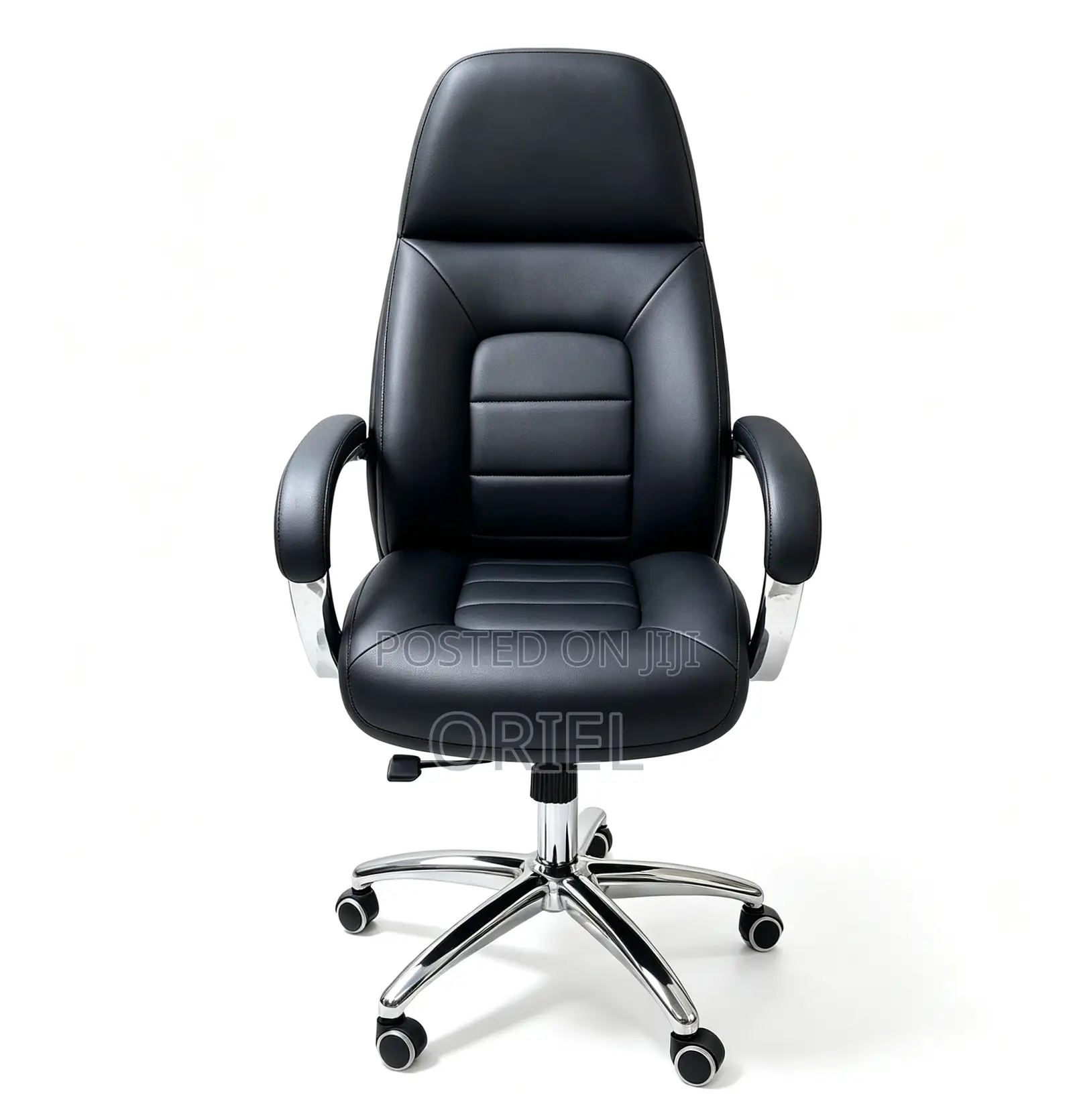 Office Chair : Modern Executive Office Black Leather Padded Chair