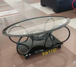 Elegant Oval Glass Coffee Table
